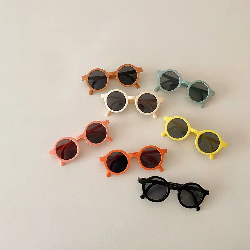 Foldable Kids Sunglasses Girls Boys Cute Round Sun Glasses Children Street Beat Eyeglasses Baby Shades Eyewears UV Protection