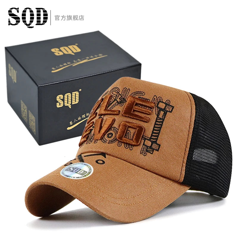 High top hat for men, sunshade and sun protection baseball cap, summer mesh breathable men's truck cap