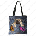Funny Pocket Dog Shopping Bags Pet Bulldog Dachshund Beagle Schnauzer Dogs Tote Bag Large Capacity Storage Bag Women Handbag