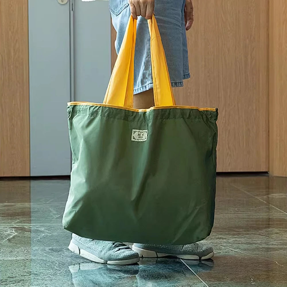 Portable Shopping Bags for Supermarket Waterproof Folding Bag Shopper Large Capacity Female Fashion Shoulder bag Casual Tote Pou