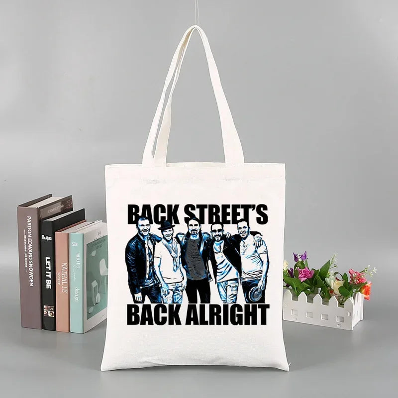 Backstreet Boys World BSB Music Band Ulzzang Shopping Bag Grocery Handbag Bolsas De Tela Tote Bolsa Shopping Bag Tote Fabric