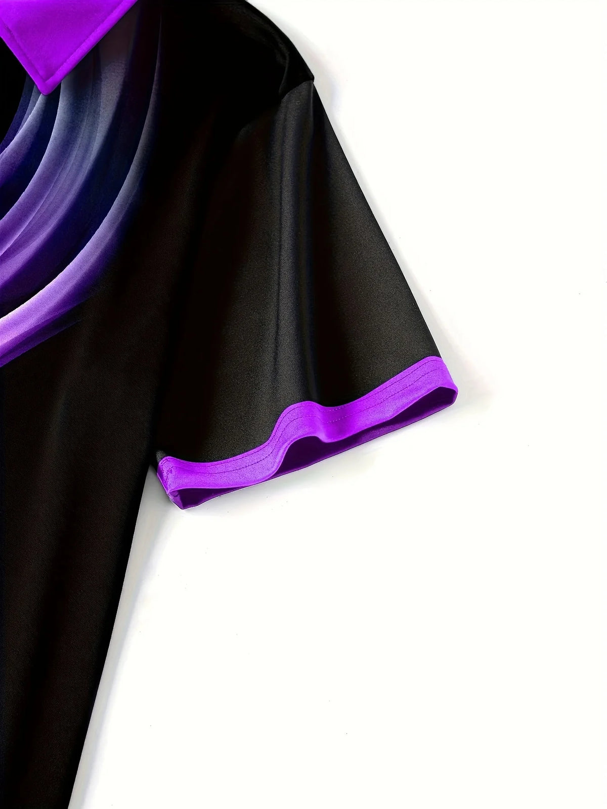 Men's Purple Line Short-Sleeved Casual and Comfortable Polo Shirt
