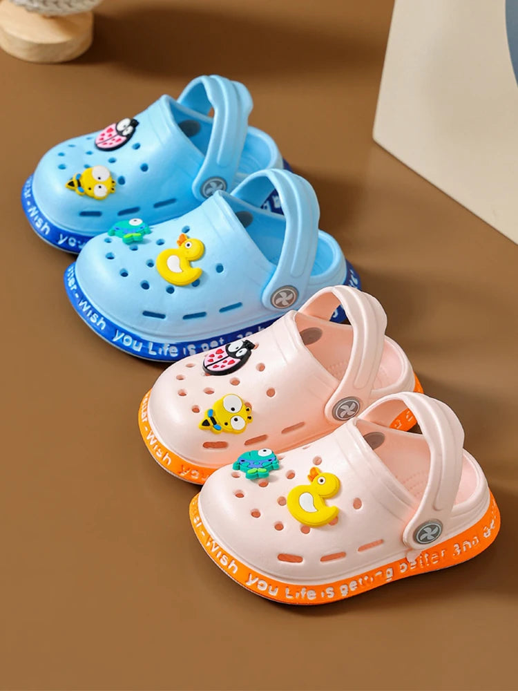 Kid Garden Shoes Sandals Summer Boys Girls Baby Baotou Sandal Infantil Soft Plastic Cute Cartoon Antiskid Casual Bathe Slippers