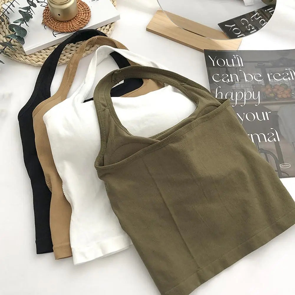 Halter Top Gym Vest Woman Backless Tank Tops Push Up Sport Bras Running Vest Workout Tops Activewear Yoga Clothing
