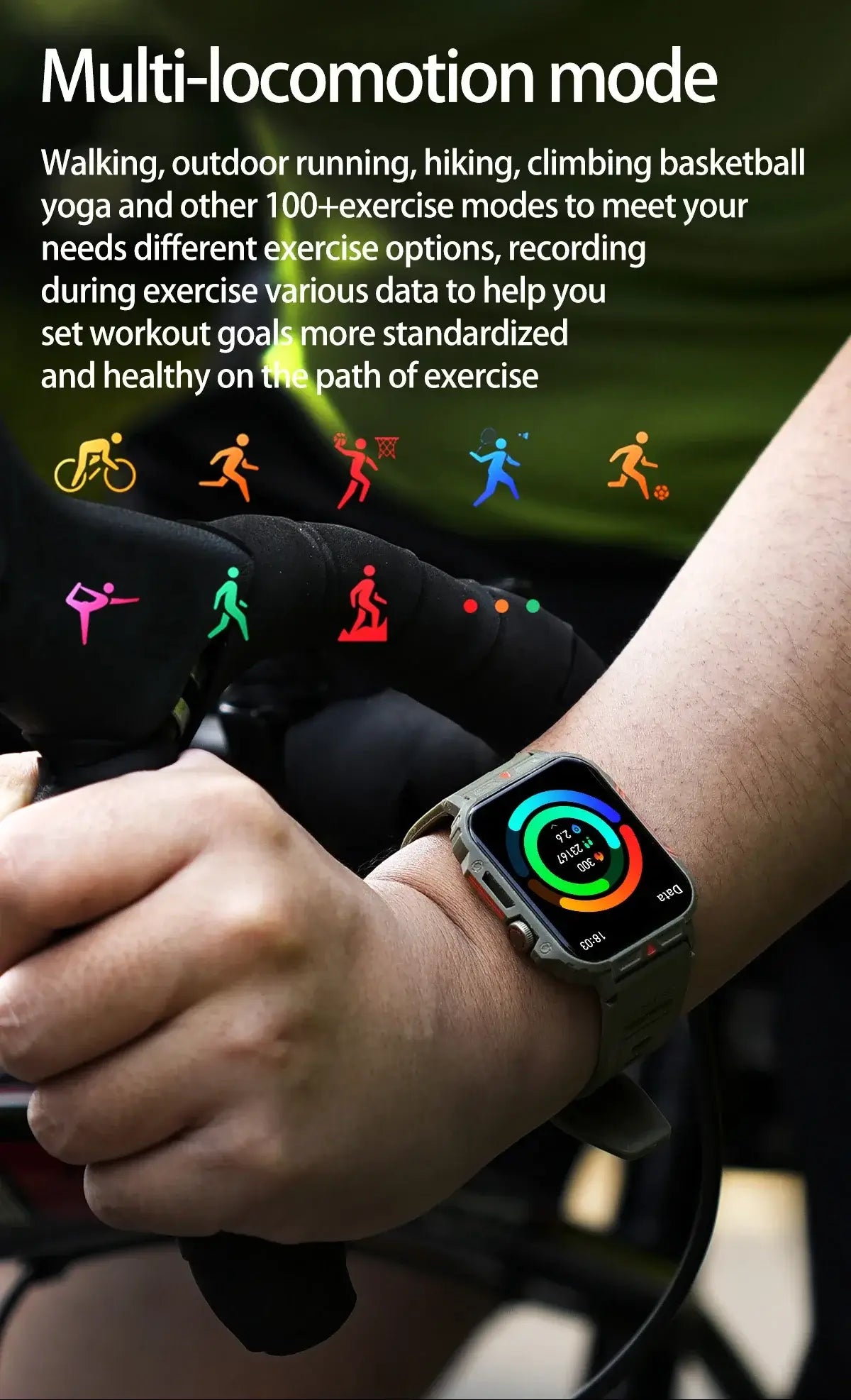 New Smartwatch 1.95 Inch Screen Health Monitoring Watches Android IOS IP68 Waterproof  Sport Fitness Smart Watch For Men Women