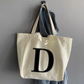 Canvas Shopping Bags Large Capacity Conventional Tote Bag Eco Two Straps Organizer Fashion Letter Printed Women Shoulder Handbag
