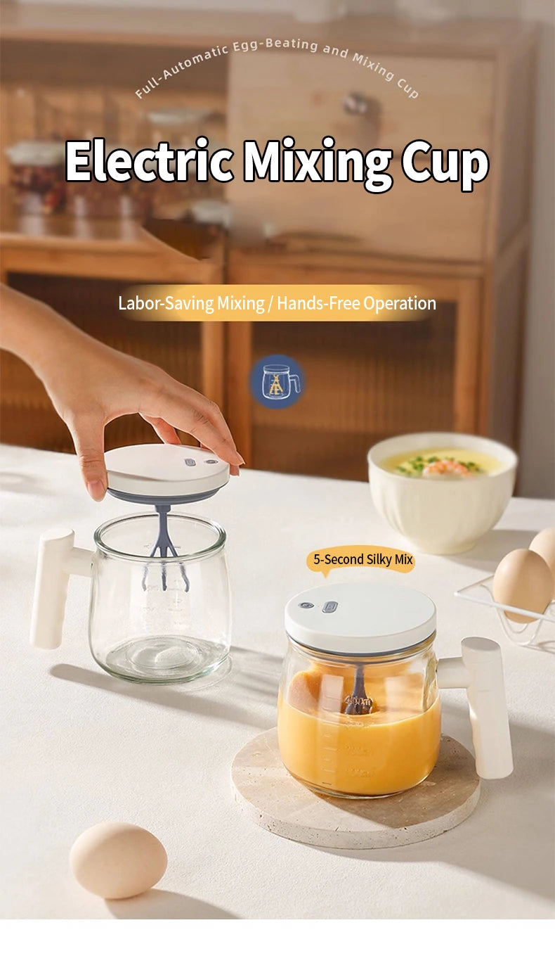 OANKR Automatic Stirring Coffee Cup Rechargeable Electric Stirring Mugs 400ml Mixing Glass Egg Cup Barista Coffee Accessories