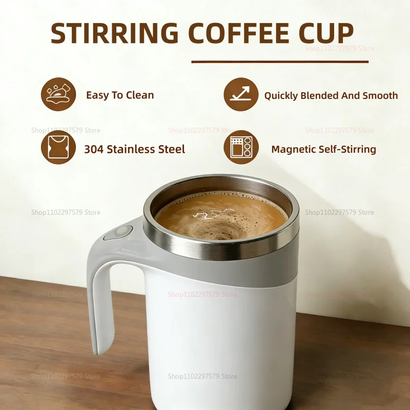 Portable Smart Automatic Magnetic Stirring Cup Rechargeable 304 Stainless Steel  Rotating Mug Cup Drinking Tools Coffee Cup