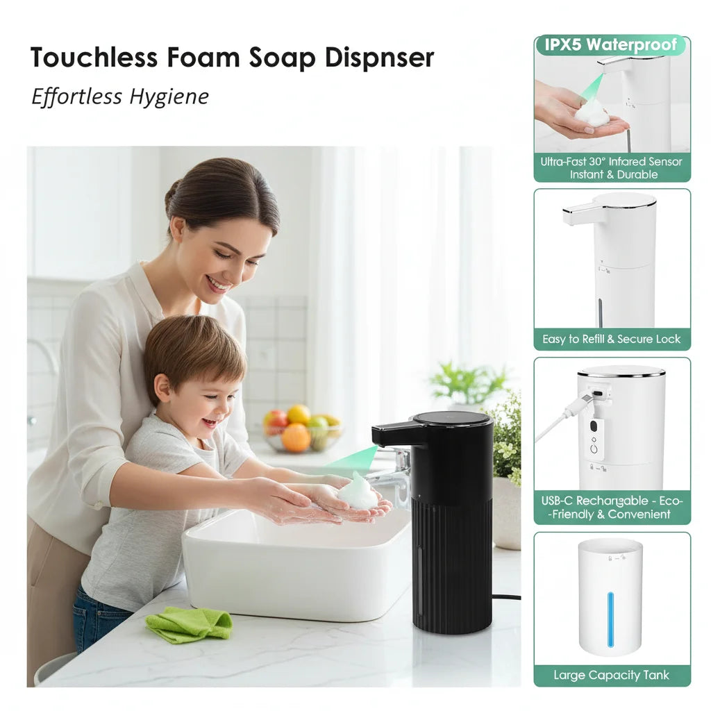 Kitchen Automatic Sensor Dish Soap Dispenser, Electric Liquid Dispenser, Household Touchless Hand Sanitizer Dispenser, Automatic