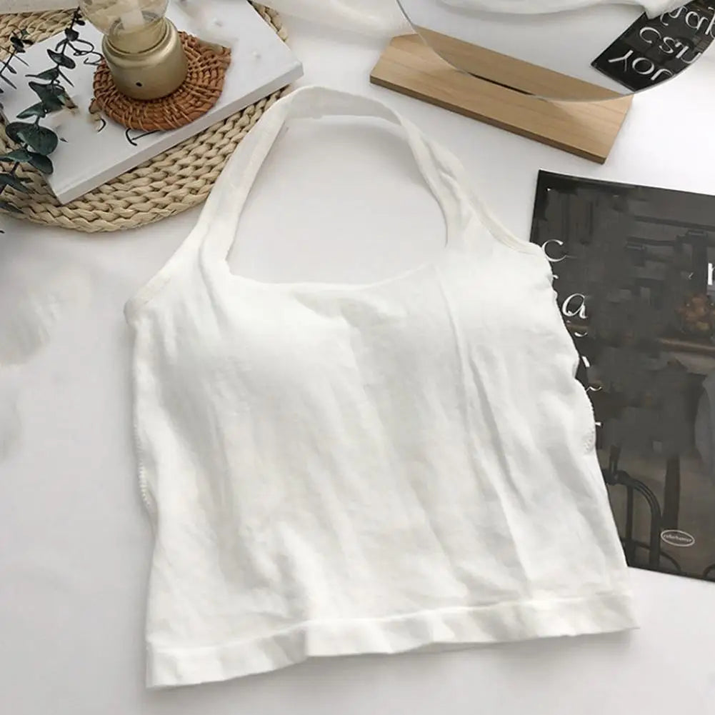 Halter Top Gym Vest Woman Backless Tank Tops Push Up Sport Bras Running Vest Workout Tops Activewear Yoga Clothing