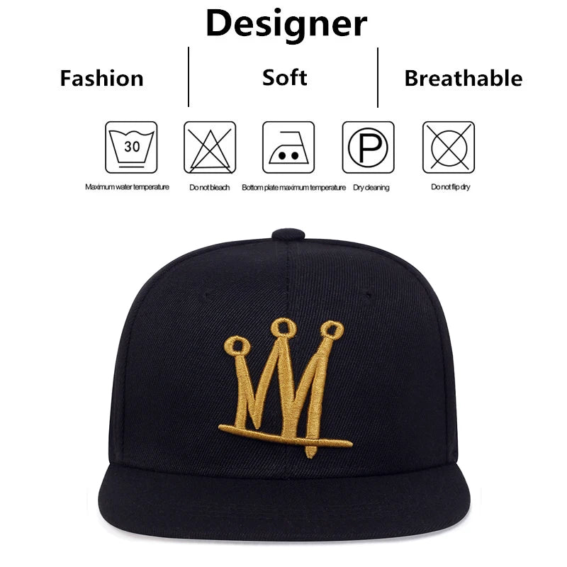Fashion Men Women Hip Hop Baseball Cap Crown Embroidery Trucker Caps Snapback Hat Outdoor Sun Hats Sports Leisure Caps