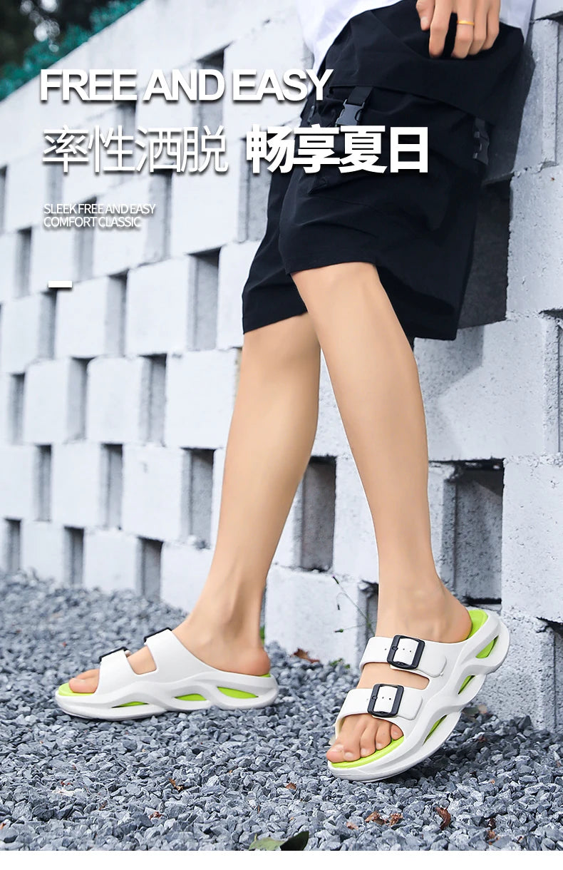 Slippers summer new breathable men's casual outdoor beach shoes classic slippers soft-sole non-slip comfort thick-sole sandals