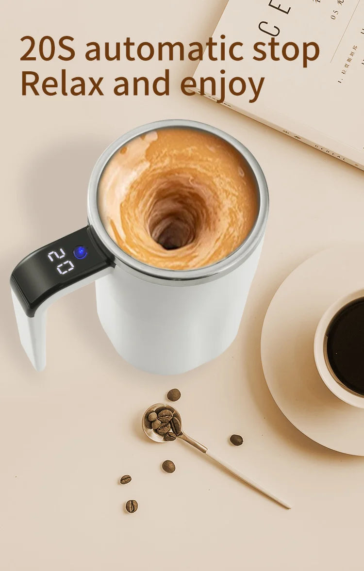 HOMEFISH Automatic Stirring Cup Rechargeable Portable Coffee Electric Stirring Stainless Steel Mixer Rotating Magnetic