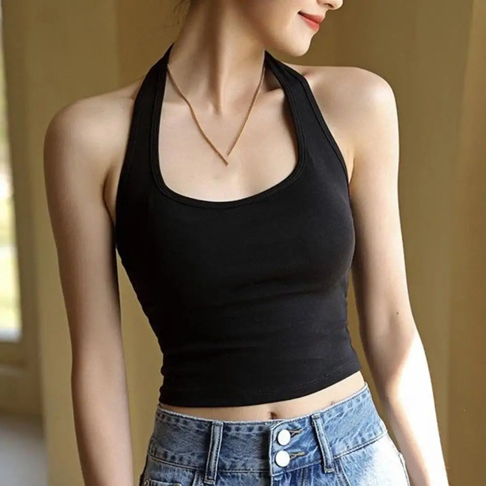 Halter Top Gym Vest Woman Backless Tank Tops Push Up Sport Bras Running Vest Workout Tops Activewear Yoga Clothing