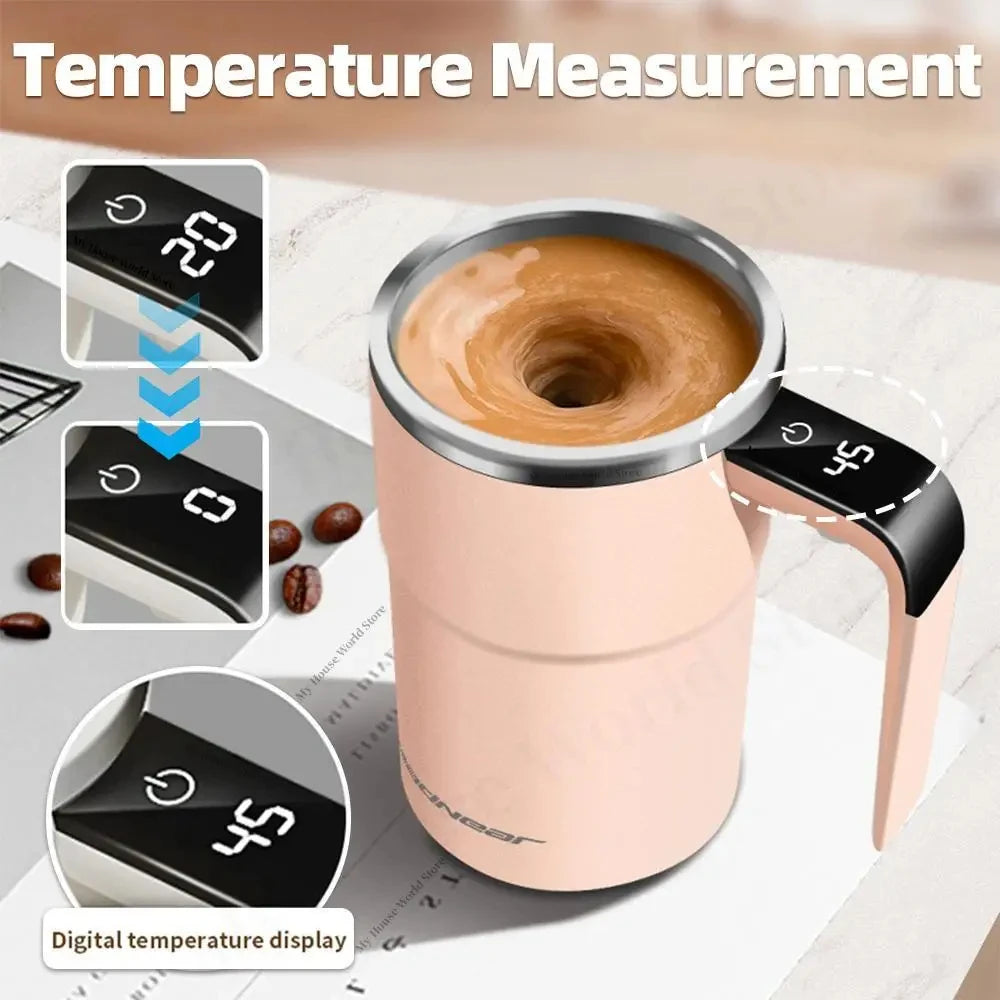 HOMEFISH Automatic Stirring Cup Rechargeable Portable Coffee Electric Stirring Stainless Steel Mixer Rotating Magnetic
