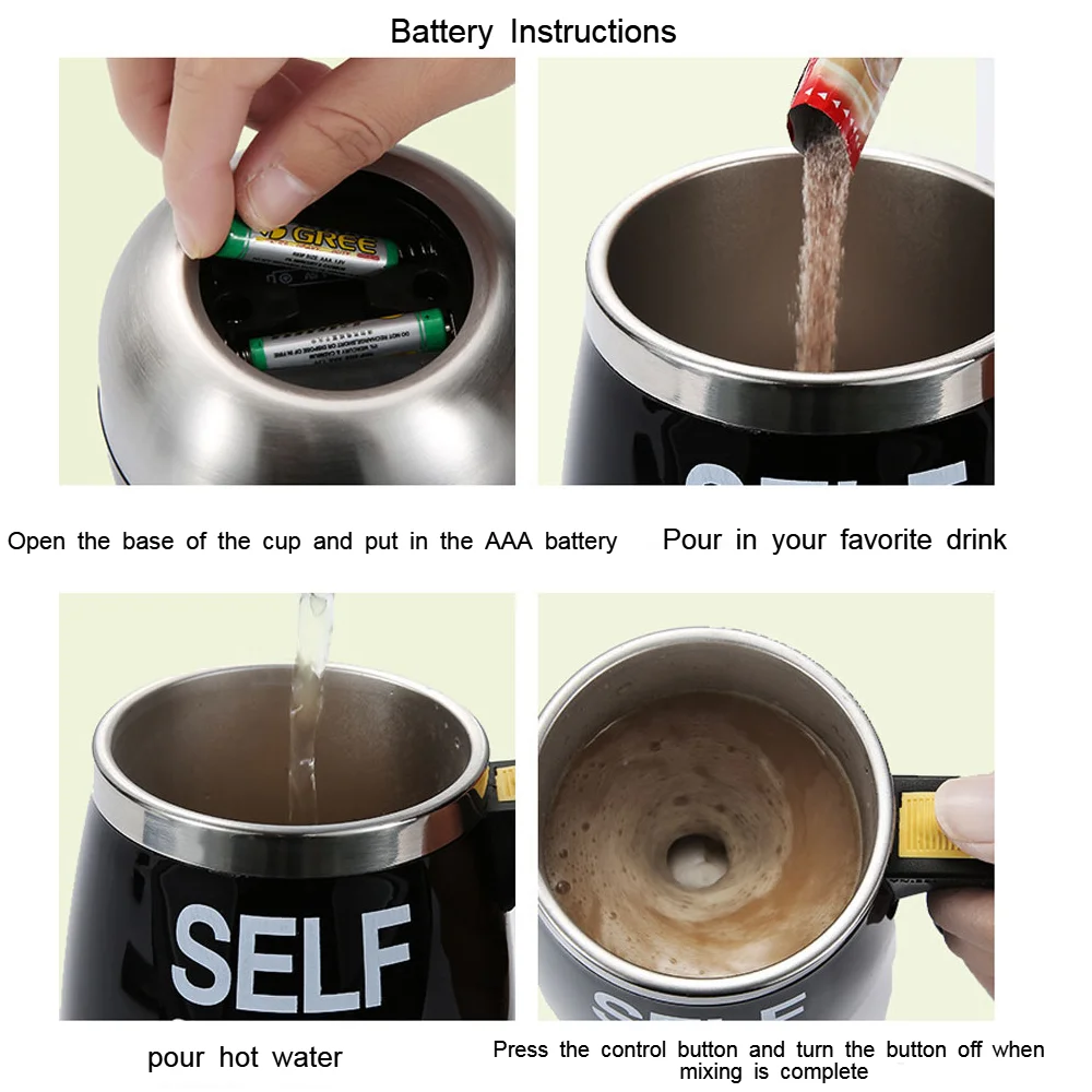 New Automatic Self Stirring Magnetic Mug Stainless Steel Coffee Milk Mixing Cup Creative Blender Smart Mixer Thermal Cups