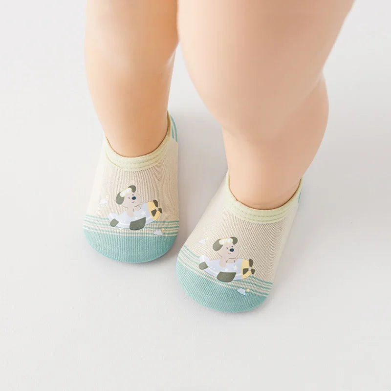 Children's Non-slip Soft Sole Floor Shoes Cartoon Toddler Shoes Socks For Boys Girls Kids Spring Summer Thin Baby First Walkers