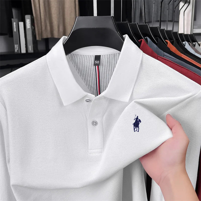 100 cotton high-end brand long sleeve polo