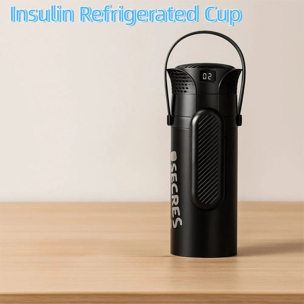 Rechargeable Insulin Refrigerated Cup Portable Design Large Capacity Medicine Refrigerator Cup LCD Digital Display