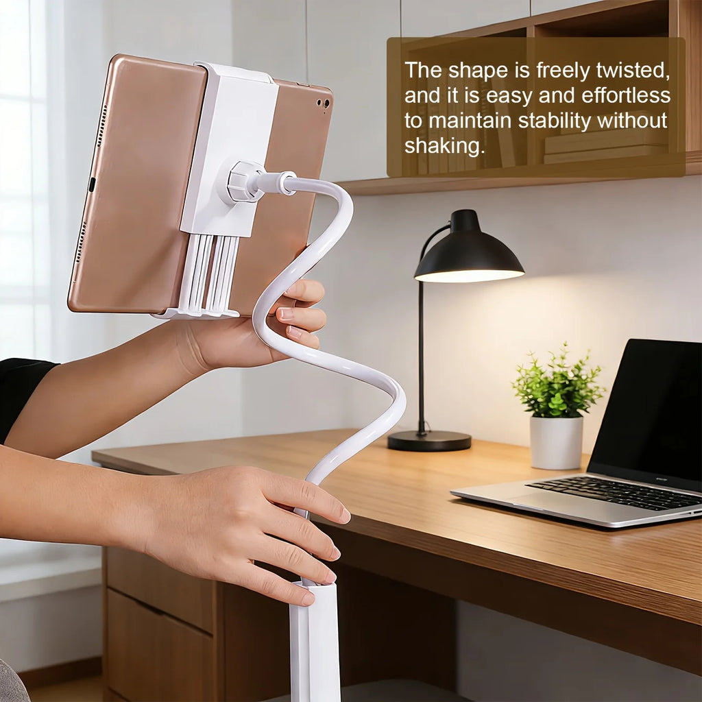 1pc Adjustable Multi-Device Stand, 360° Rotatable with Flexible Clamp & Charging Port - for Phone Tablet, Home Office Bedroom