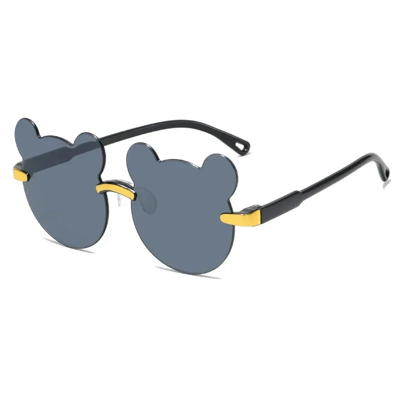 Kids Sun Sunglasses Bear Shape Cartoon Children Glasses Rimless UV400 Child Eyeglasses Outdoor Anti-Glare Girls Boys Sunglasses