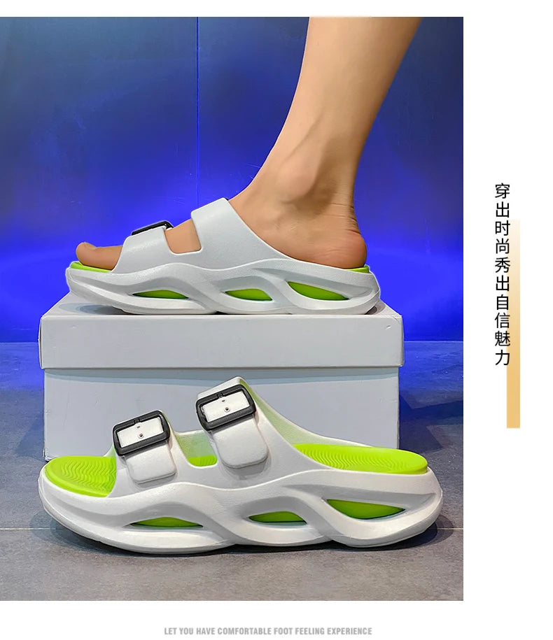 Slippers summer new breathable men's casual outdoor beach shoes classic slippers soft-sole non-slip comfort thick-sole sandals