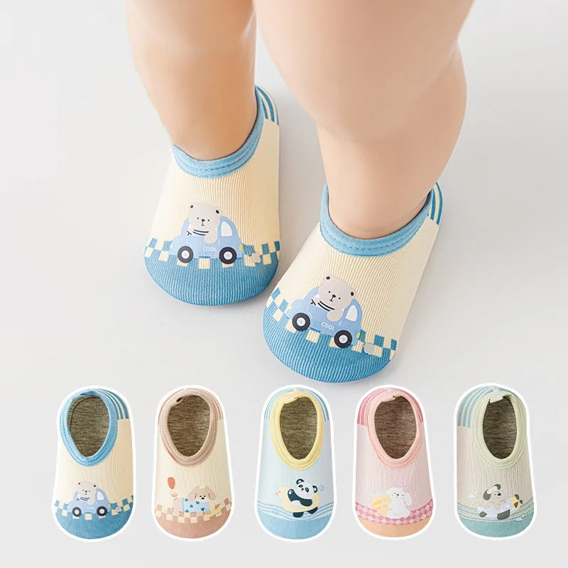 Children's Non-slip Soft Sole Floor Shoes Cartoon Toddler Shoes Socks For Boys Girls Kids Spring Summer Thin Baby First Walkers