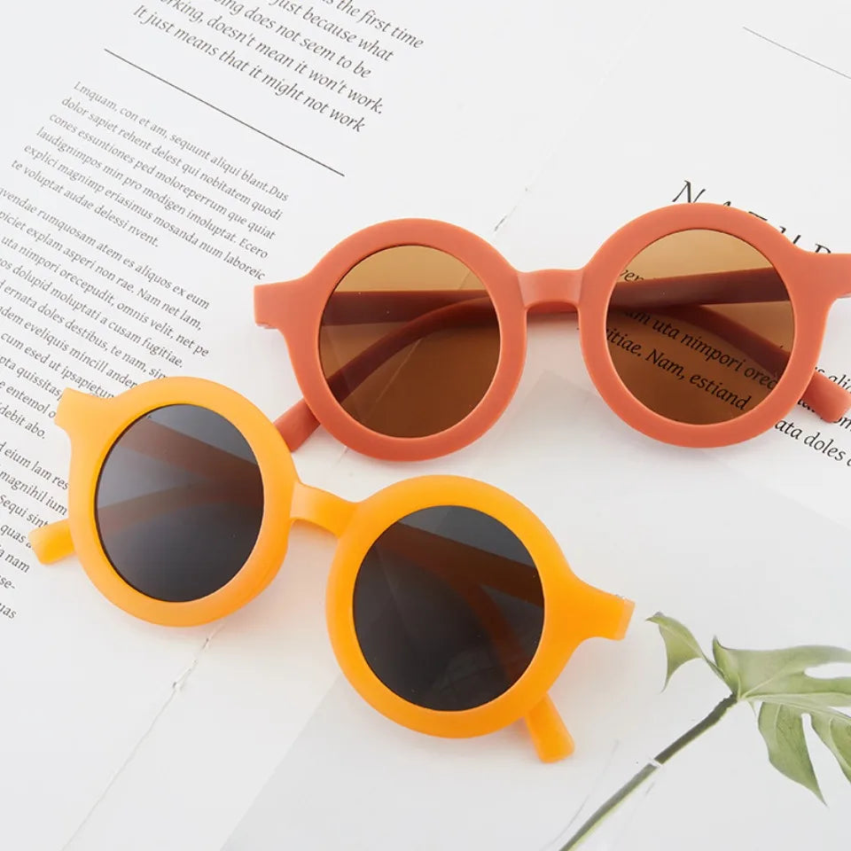 Kids Sunglasses Inset Style Round Frame Boys Girls Baby Sunglasses Children's Sun Shading Sun Protection UV400 Gafas De Sol