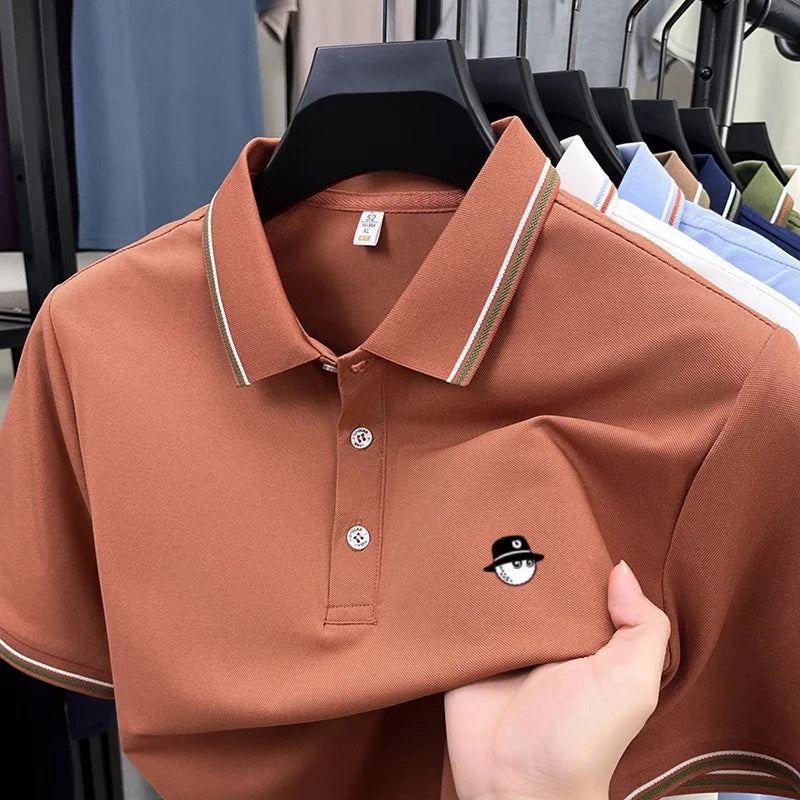 luxurious printed men's polo shirt
