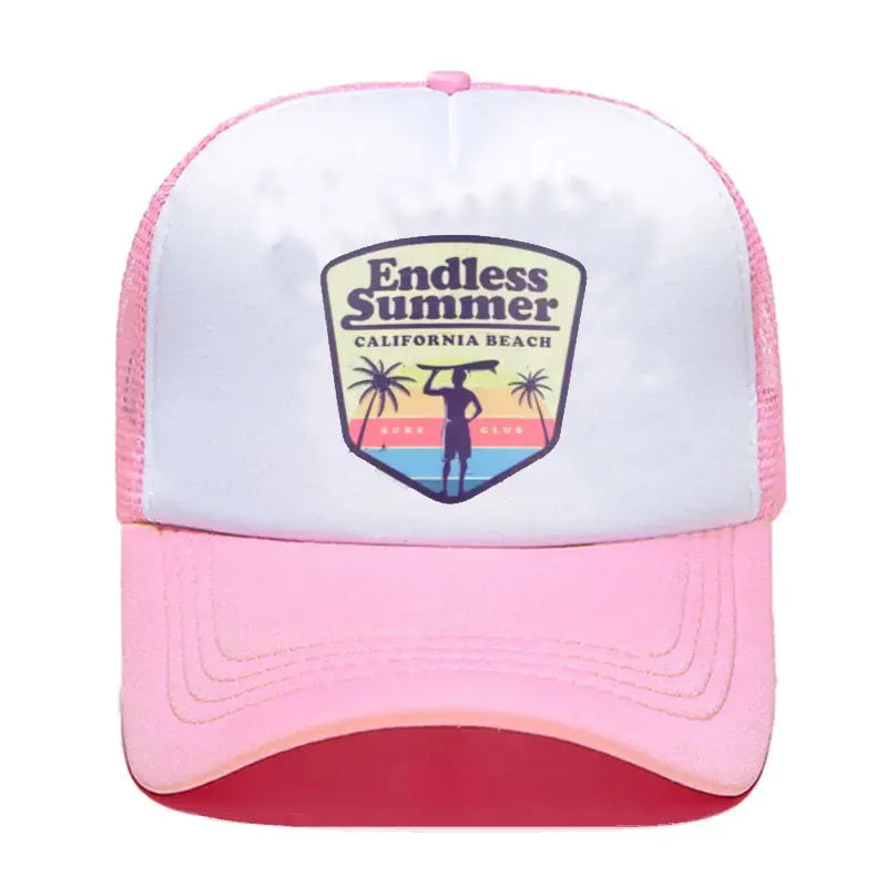 Cool Summer Surfing Trucker Cap Hat Beach Seaside Surfer Caps Sandbeach Holiday Mesh Cap HipHop Hat for Men Women Youth