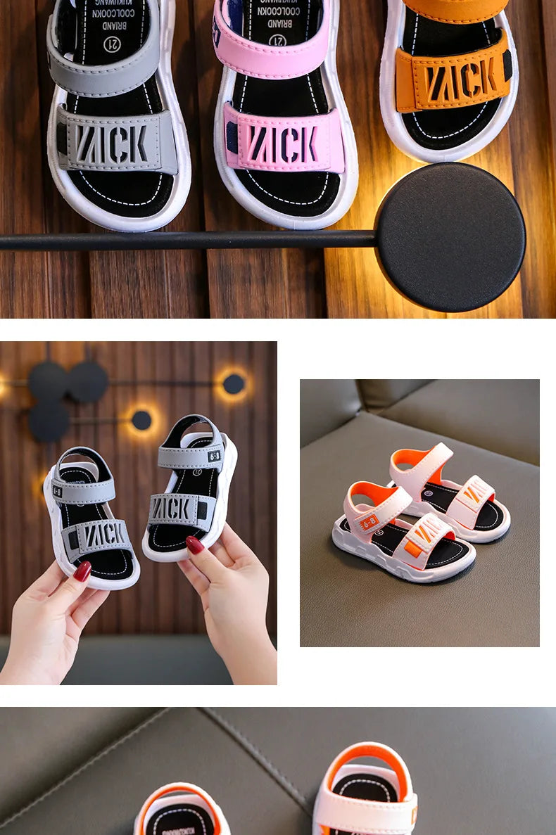 Summer Boys Girls Sandals Children Antiskid Wearproof Beach Sandals Cartoon Infant Toddler Shoes Soft Sole Kids Student Shoes