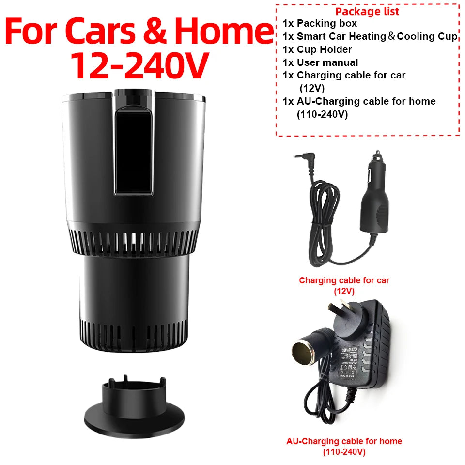 Car Hot and Cold Cup Fast Cooling Heating Cup 2 in 1 Four Seasons Universal Smart Car Cooling Cup Optional Home Adapter