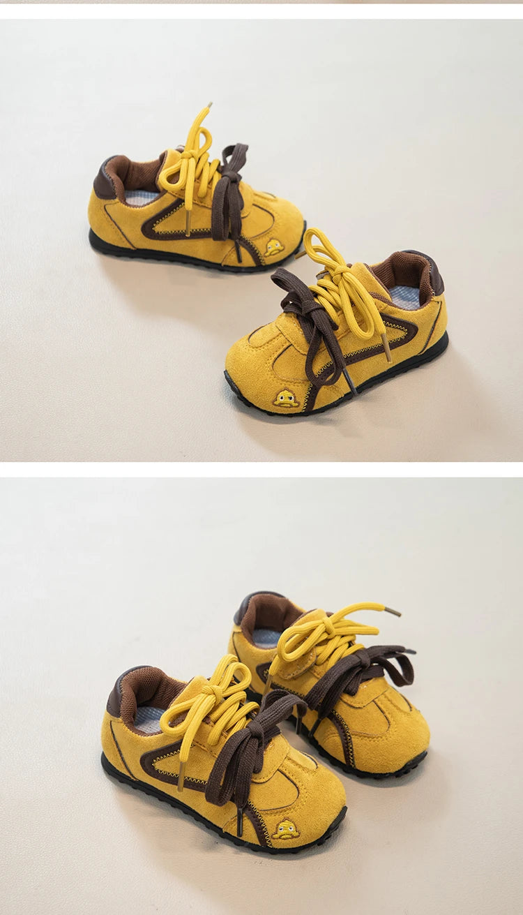 2026 Korean Fashion Spring New Children's Sports Shoes Baby Boys Comfortable Soft Flat Shoes Girls Outdoor Campus Sports Shoes