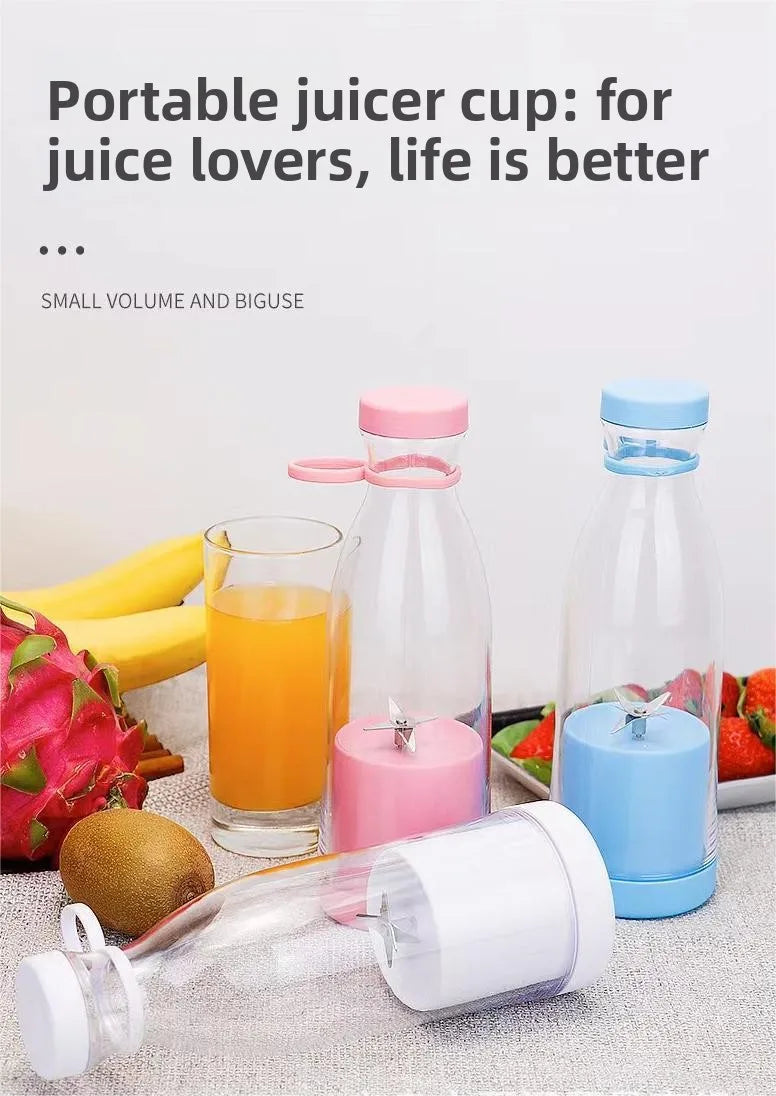 Electric Juicer Cup - Cute Manual Wine Bottle Juicer Cup - Portable Small Carry-On 6-Head Rechargeable Cup For Juicing