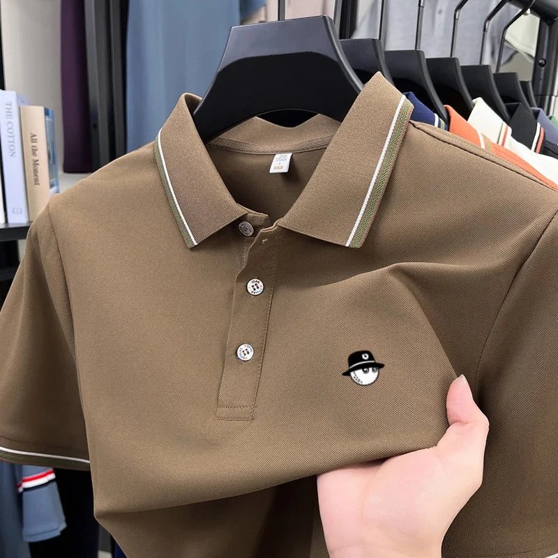 luxurious printed men's polo shirt
