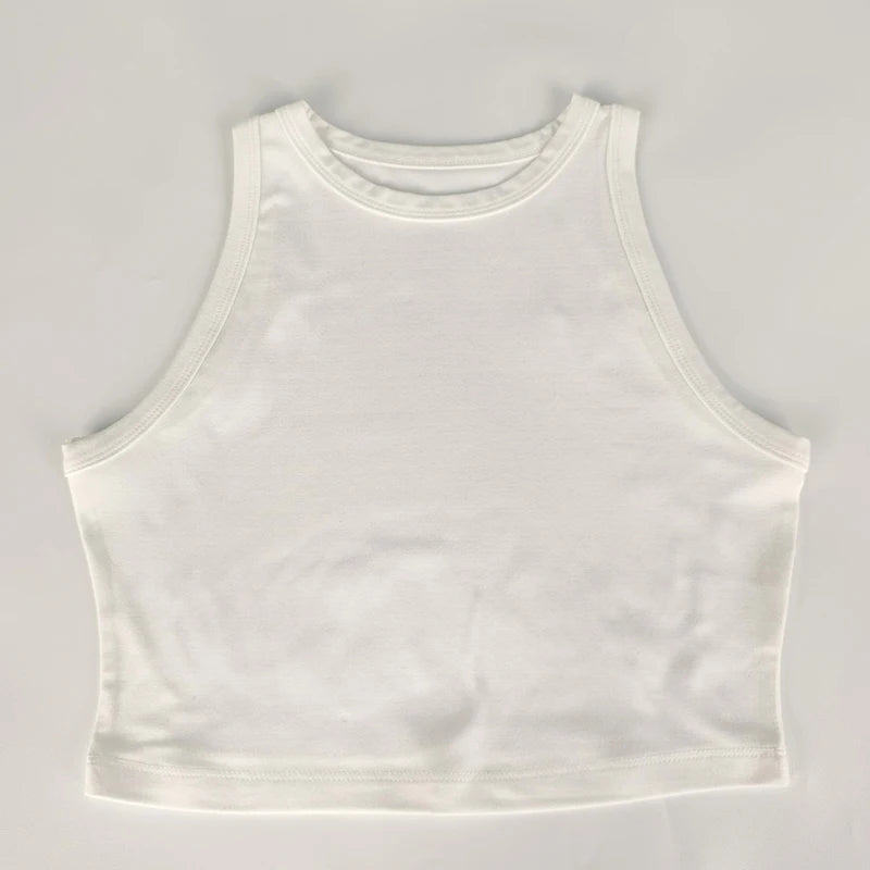 Yoga Vest Women Gym Sports Black White Crop Tops Seamless Streetwear Knit Workout BreathableTank Top Female Without Pads