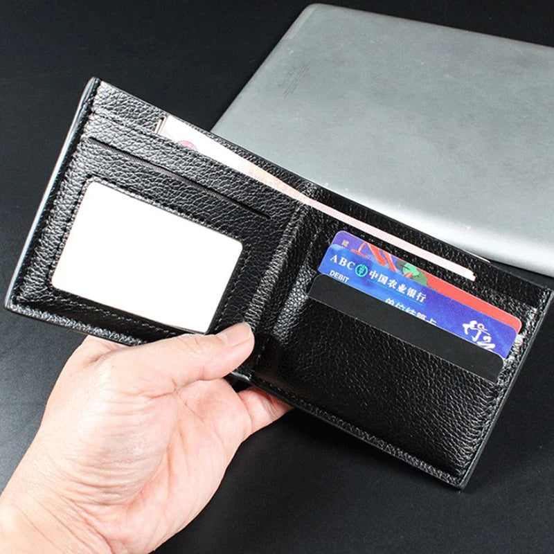 Men's Wallet Genuine Leather Men Wallets Premium Product Real Cowhide Wallets for Man Short Black Wallets Portefeuille Homme