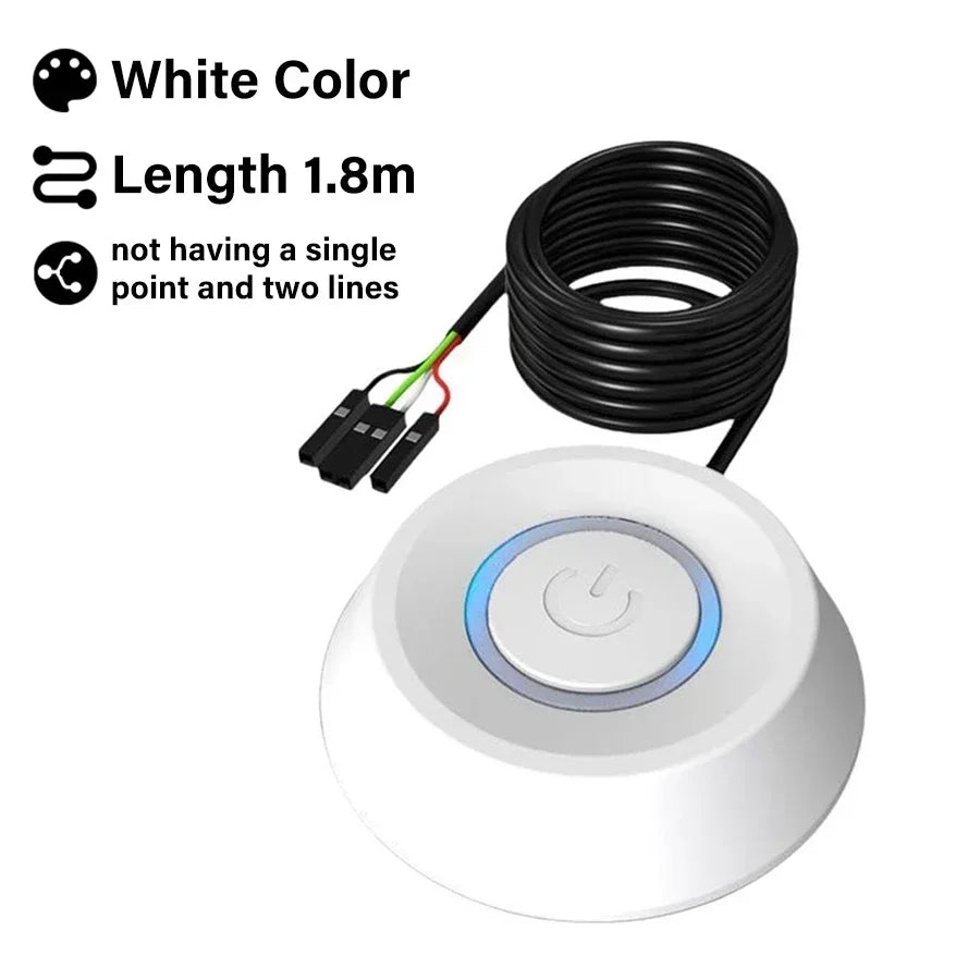1.8M Computer Desktop Key Switch Desktop Host External Start Power On/Off Button Extension Cable Startup Switch For Home Office