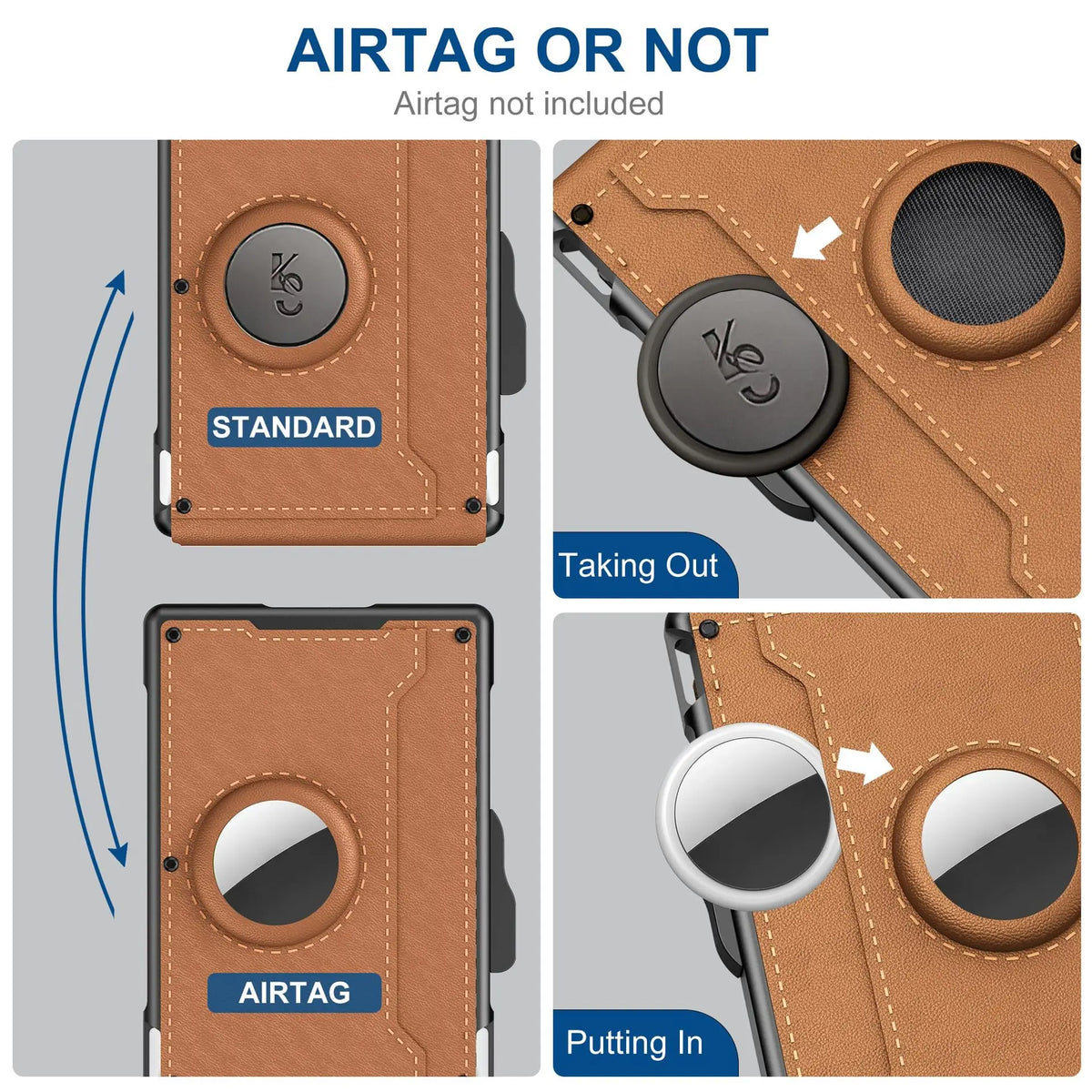 Men's  Leather Wallet - RFID Anti-Theft Slim ID Credit Card Holder, Fashion Durable Money Bag Case