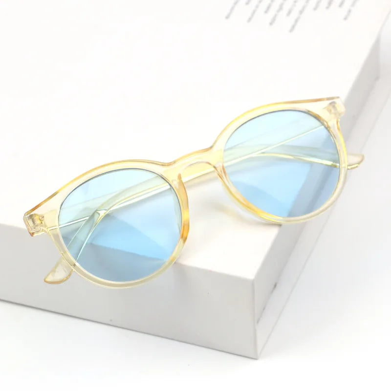 Korean Style Children Sunglasses Trendy Round Frame Kids Sun Glasses Tinted Lens Fashion Personality UV400 Small Sun Shades