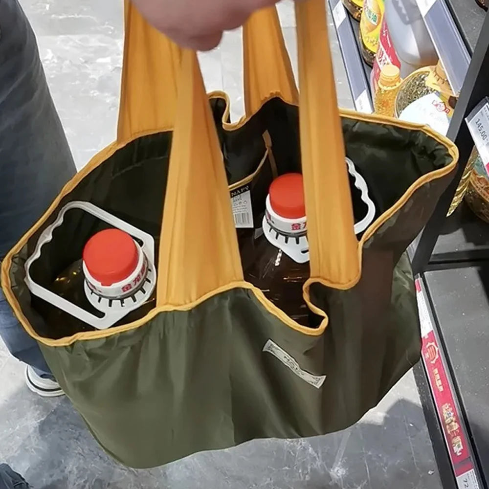 Portable Shopping Bags for Supermarket Waterproof Folding Bag Shopper Large Capacity Female Fashion Shoulder bag Casual Tote Pou