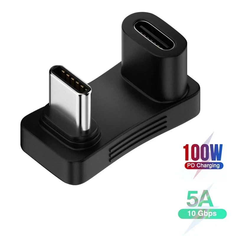 Fit for Steam Deck 2-in-1 Extension Connector Right Angle Type-C USB C Adapter Male To Female Game Console Accessories