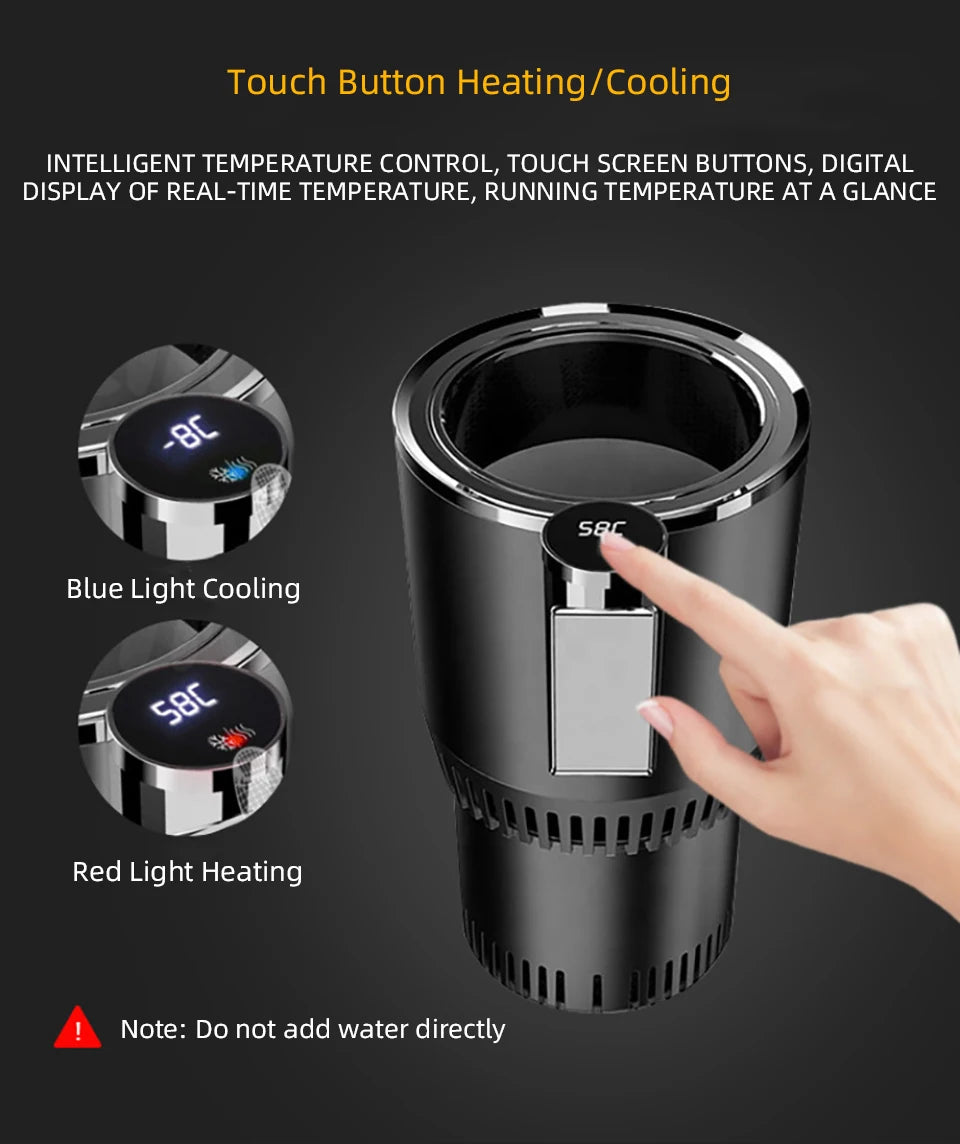 Car Hot and Cold Cup Fast Cooling Heating Cup 2 in 1 Four Seasons Universal Smart Car Cooling Cup Optional Home Adapter