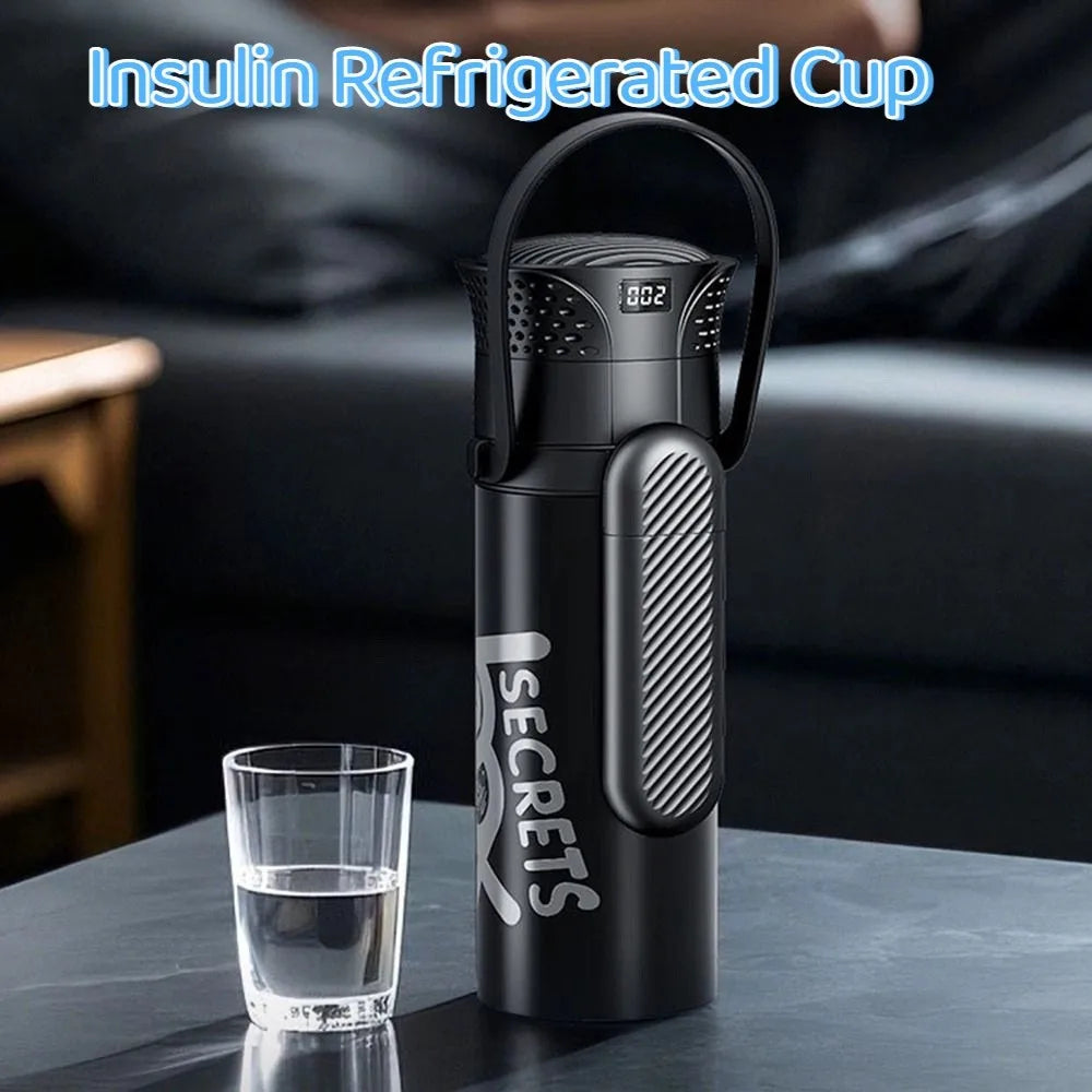 Rechargeable Insulin Refrigerated Cup Portable Design Large Capacity Medicine Refrigerator Cup LCD Digital Display