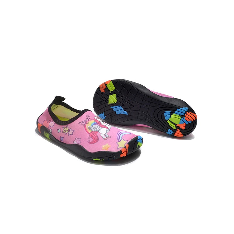 New Kids Summer Cartoon Beach Barefoot Quick-drying Water Shoes Girls Soft-soled Swim Shoes Boys Vacation Beach Shoes 22-32#