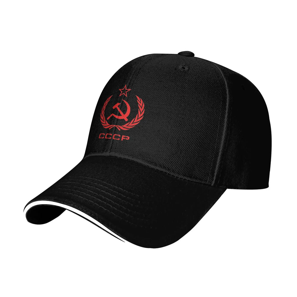 Russian USSR Soviet Union Hammer and Sickle CCCP Communist Baseball Cap Men Trucker Hat Summer Sunscreen Snapback Cap