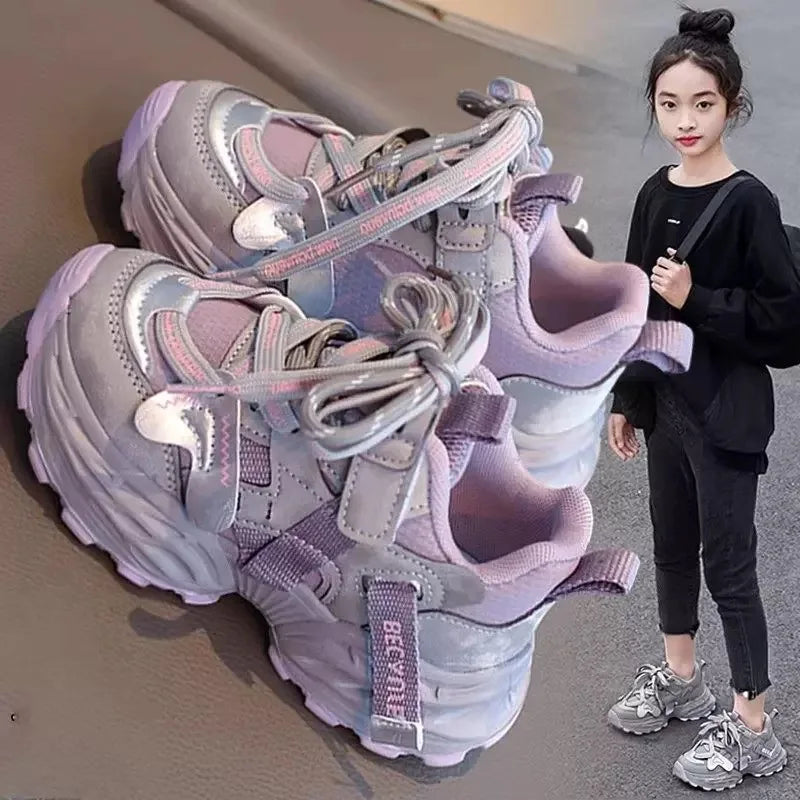 Boys Casual Shoes Girls Sneakers Anti-skid Lace-up Classic 26-37 New Trend Hot Toddlers Little Kids Fashion Sports Running Shoes
