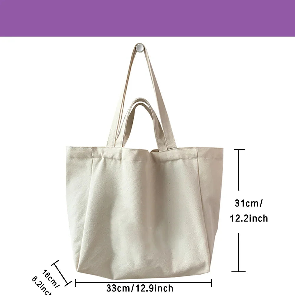 Canvas Shopping Bags Large Capacity Conventional Tote Bag Eco Two Straps Organizer Fashion Letter Printed Women Shoulder Handbag