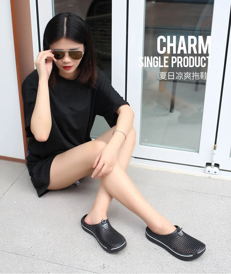 Men Sandals Summer Comfortable Outdoor Beach Shoes Men Slip on Garden Clogs Casual Water Shower Slippers Unisex Shoes
