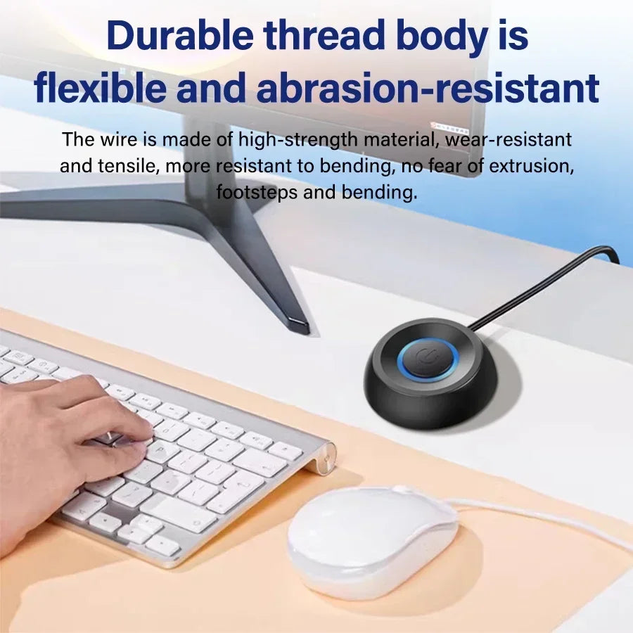 1.8M Computer Desktop Key Switch Desktop Host External Start Power On/Off Button Extension Cable Startup Switch For Home Office